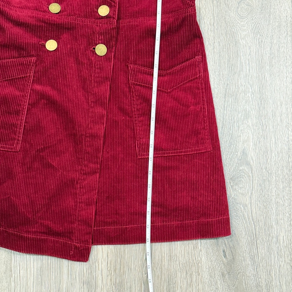 Free People Women's Maroon Corduroy Jumper Dress Size 8 - Picture 8 of 10